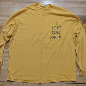 Gildan Yellow Long Sleeve Tee Relaxed Fit Cotton